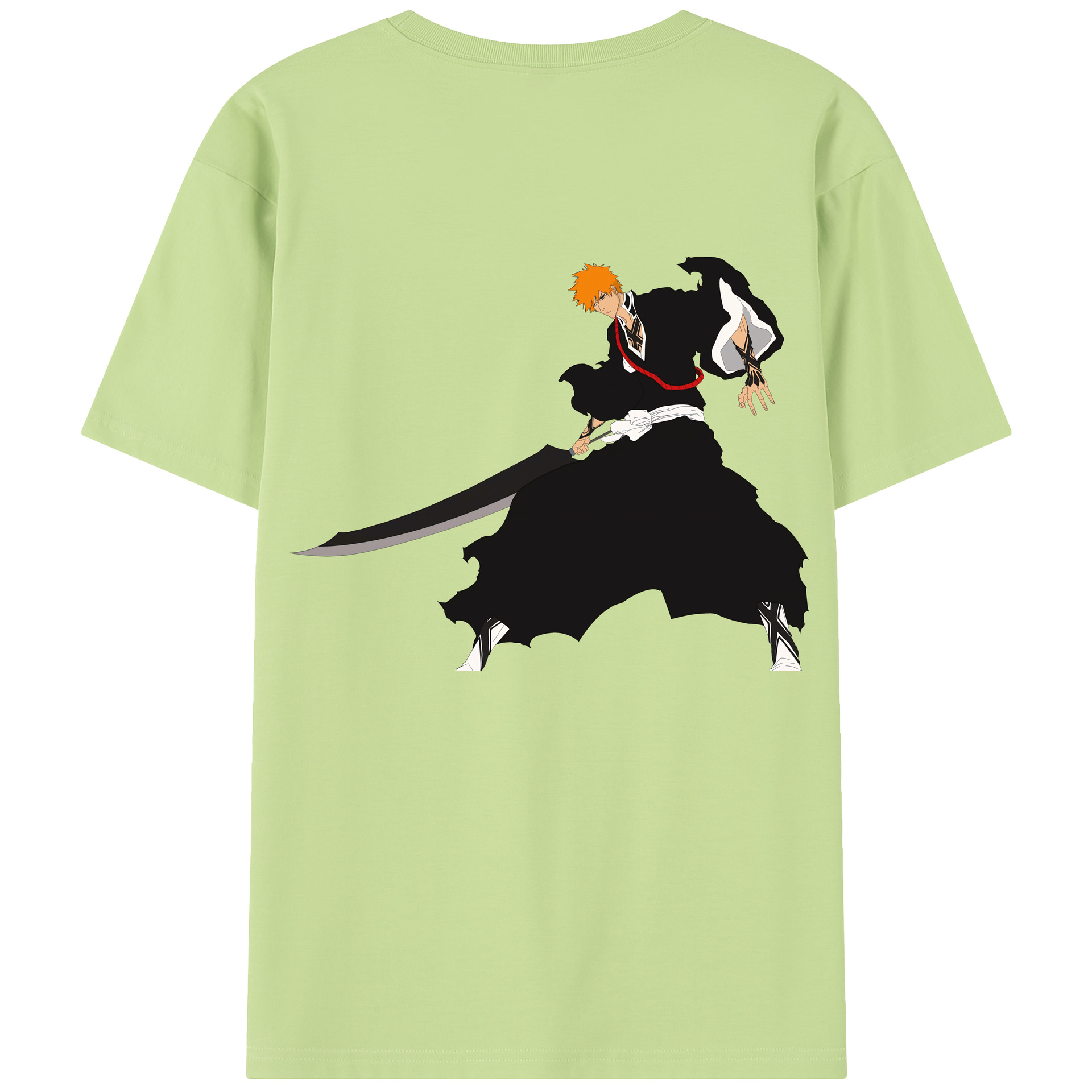 （画像用） ブリーチ 黒崎一護（くろさき いちご）BLEACH Kurosaki Ichigo 綿100％半袖Tシャツ（背面プリント）